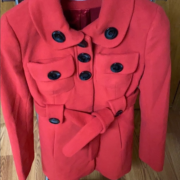 Karen Millen Wool Red Coat, size: US:6 /EU:38, preowned - Picture 4 of 12